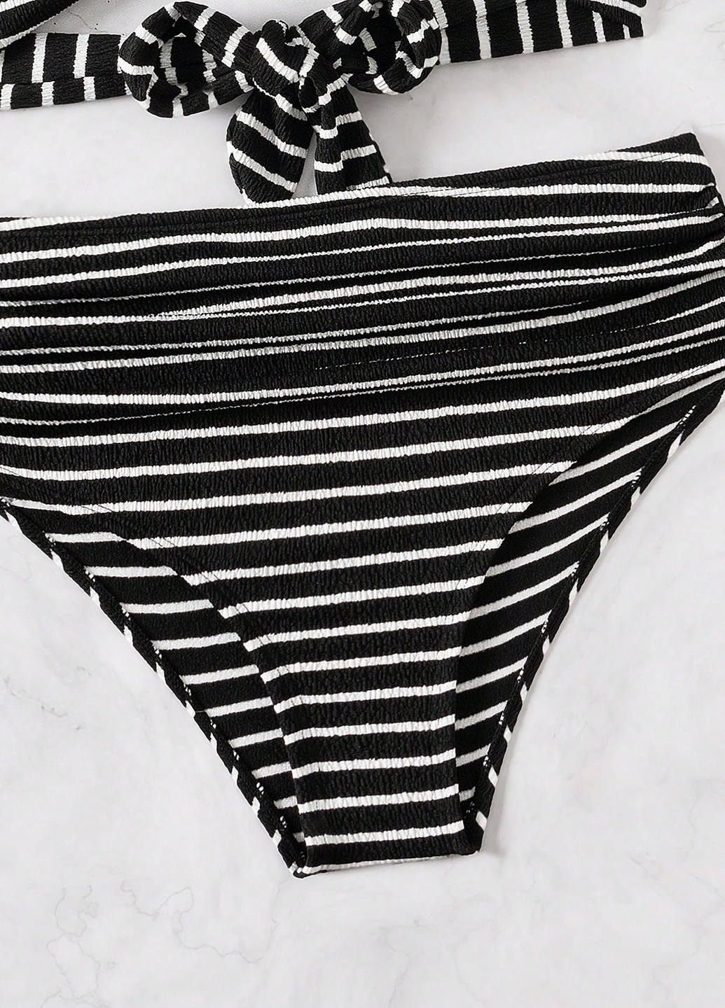 Чорно-білий літній купальник (ліф, трусики) роздільний, балконет SHEIN