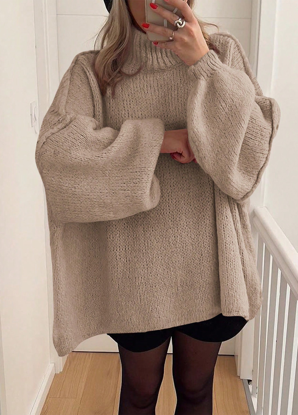 Бежевый демисезонный свитер SHEIN