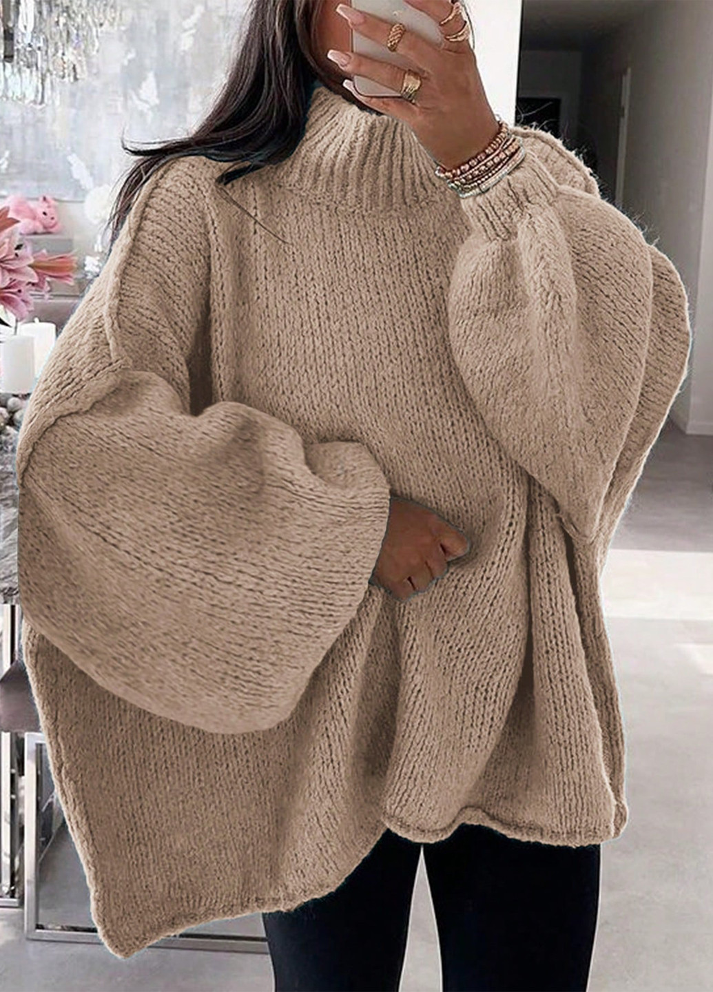 Бежевый демисезонный свитер SHEIN