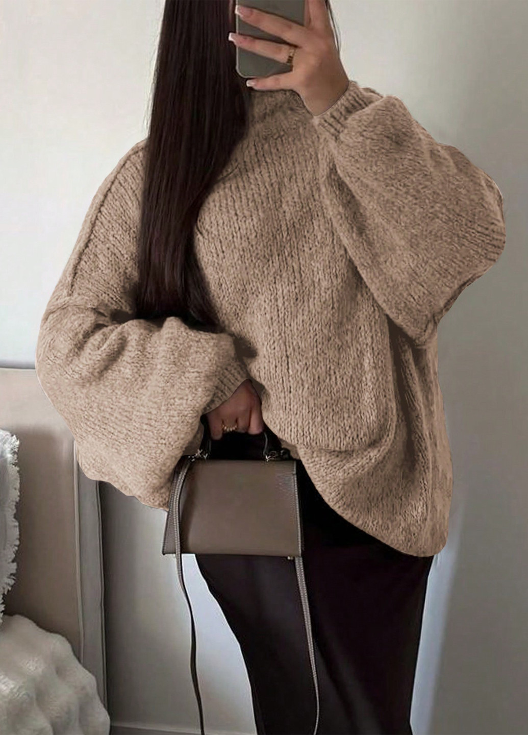 Бежевый демисезонный свитер SHEIN