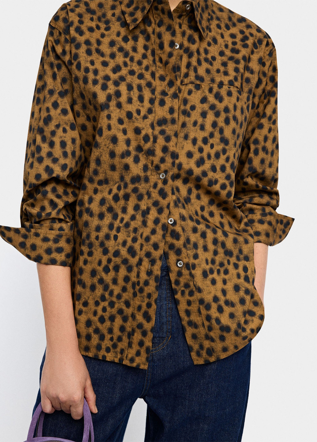 Коричневая кэжуал рубашка леопардовый Parfois