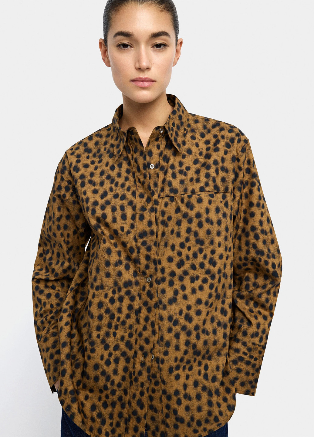 Коричневая кэжуал рубашка леопардовый Parfois