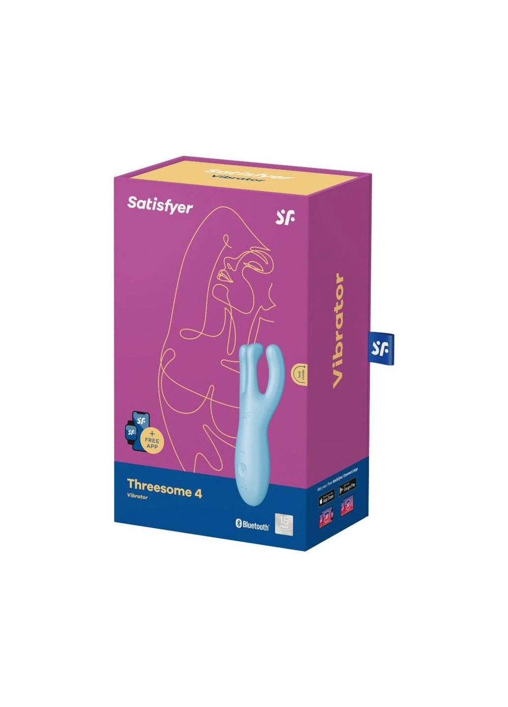 Кліторальний смарт вібратор Threesome 4 Blue з трьома пальчиками Satisfyer (254734179)