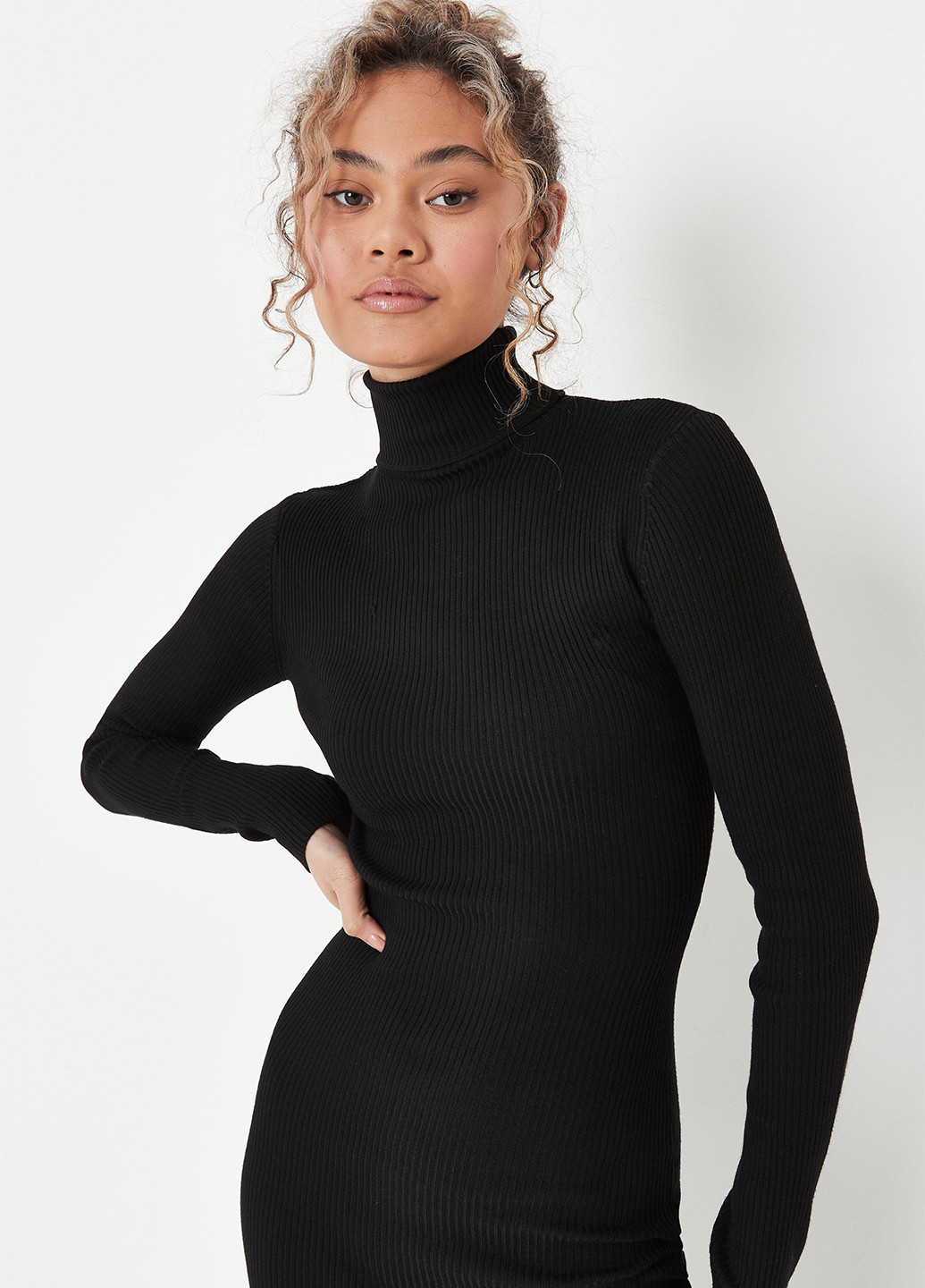 Черное кэжуал платье платье-водолазка Missguided однотонное