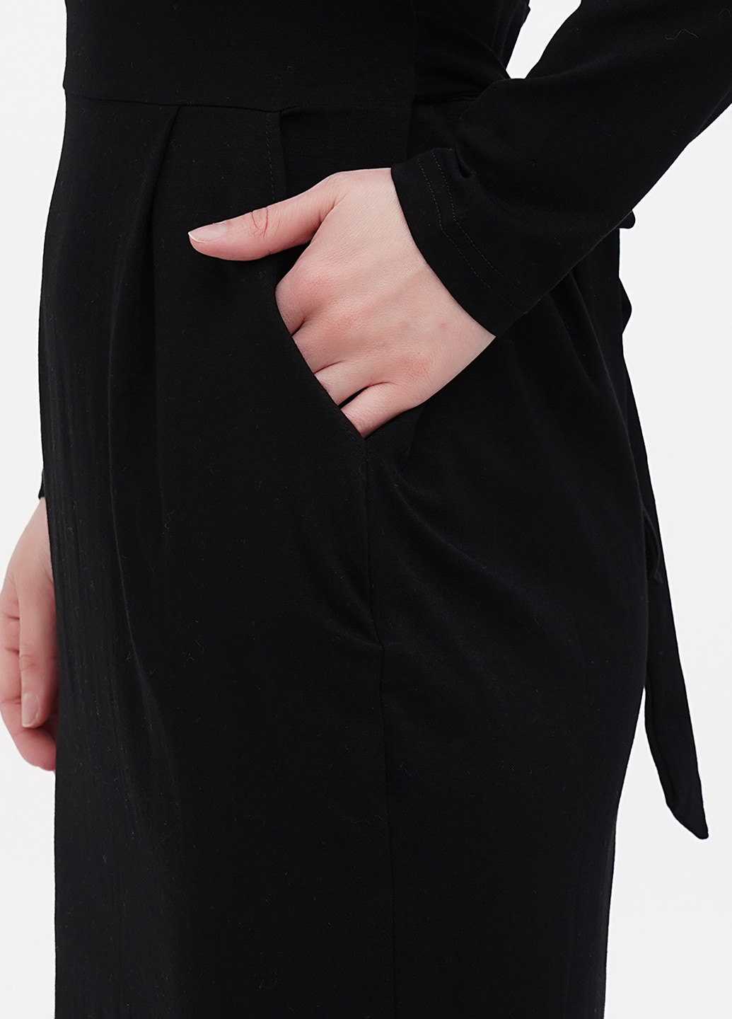 Черное кэжуал платье футляр No Brand однотонное