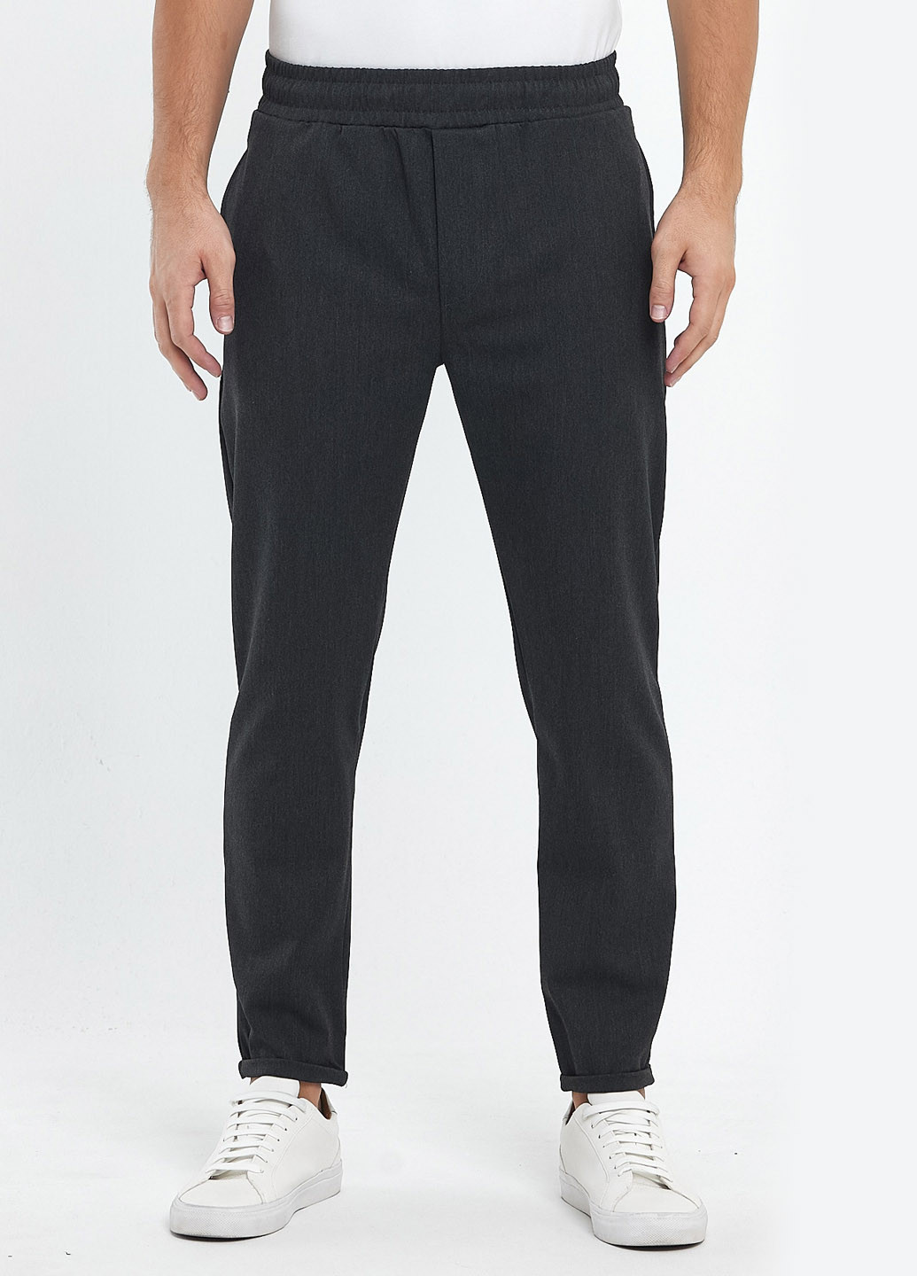 Темно-серые кэжуал демисезонные зауженные брюки Trend Collection