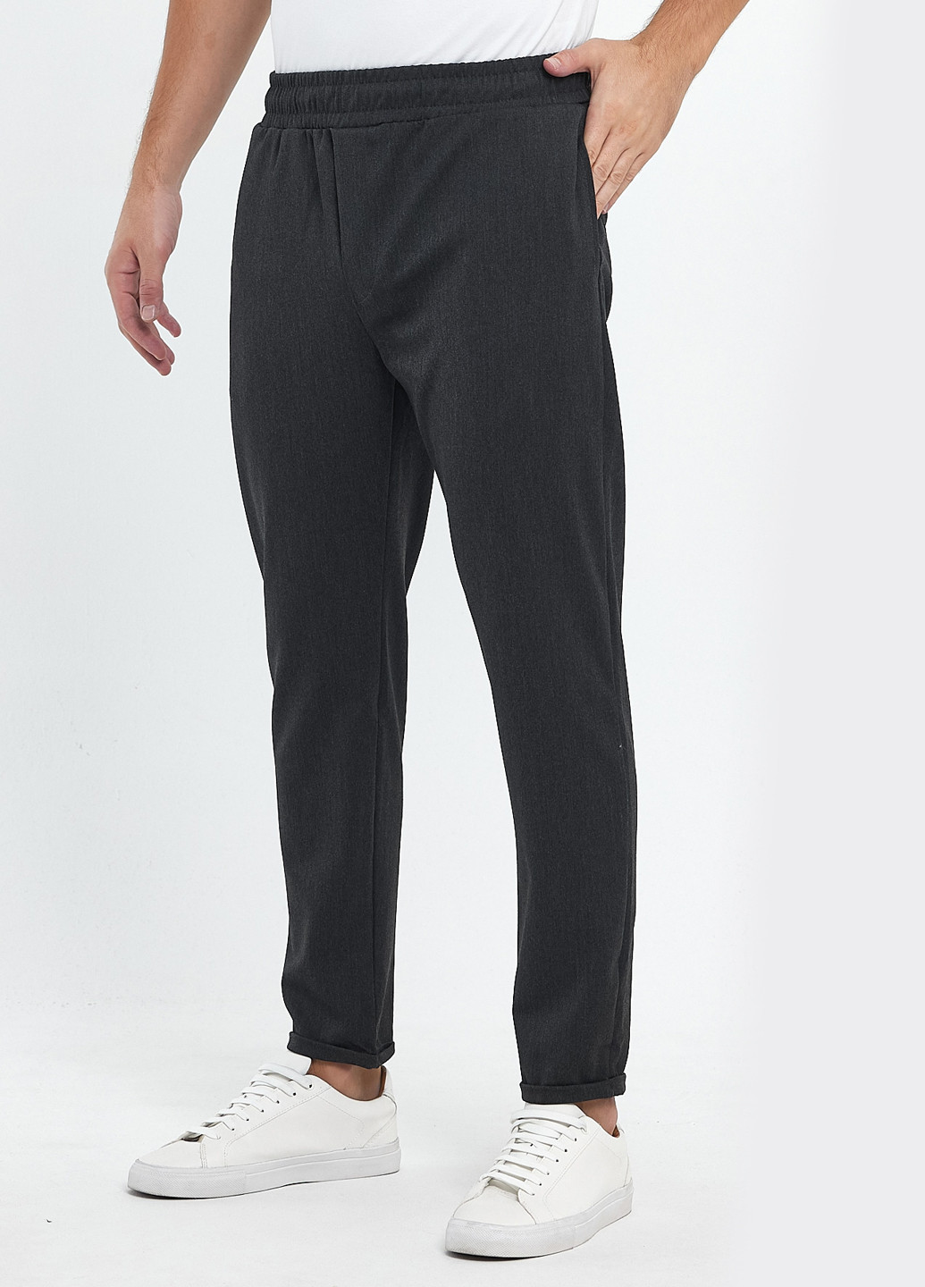 Темно-серые кэжуал демисезонные зауженные брюки Trend Collection