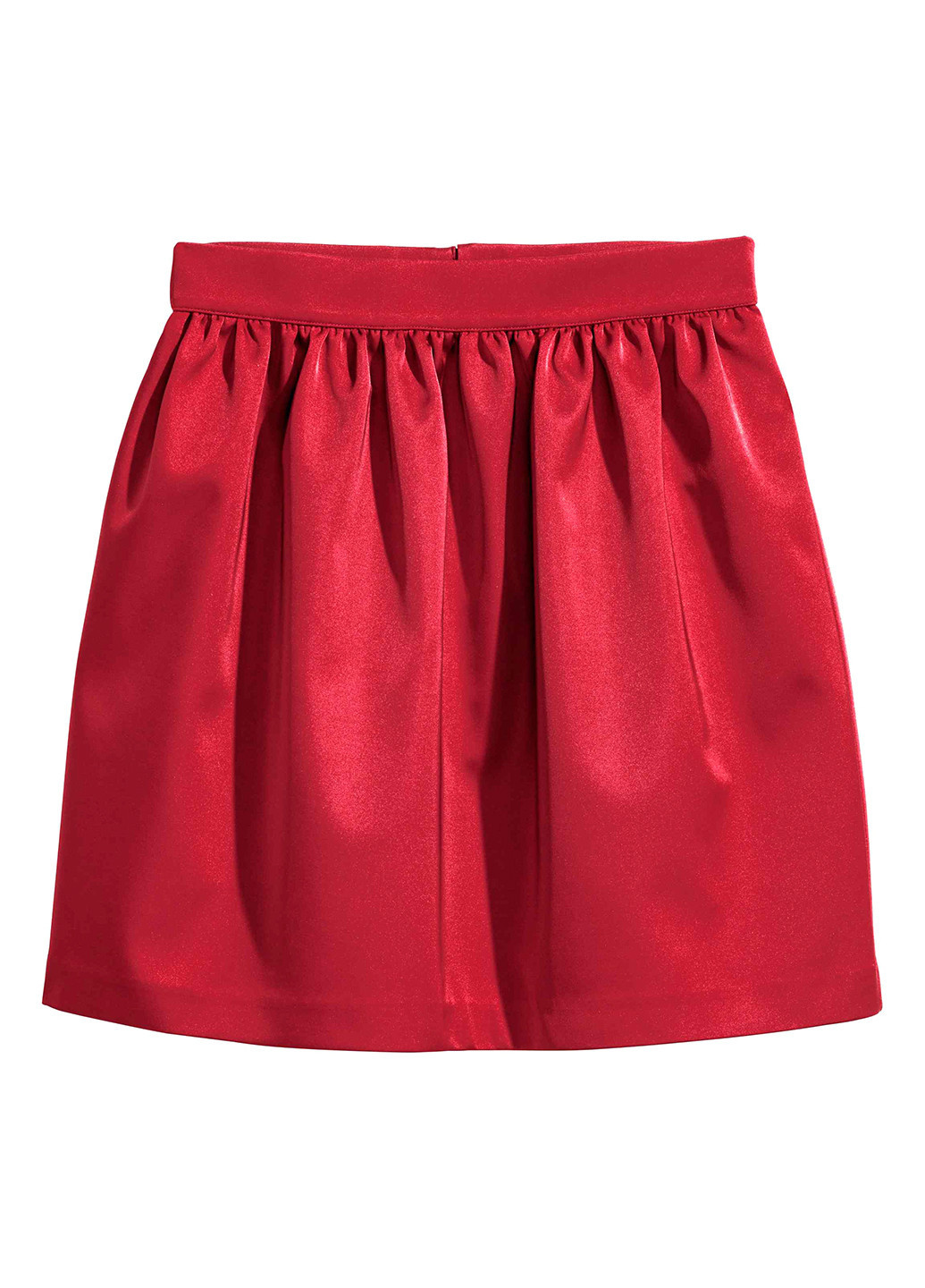 Темно-красная кэжуал однотонная юбка H&M клешированная