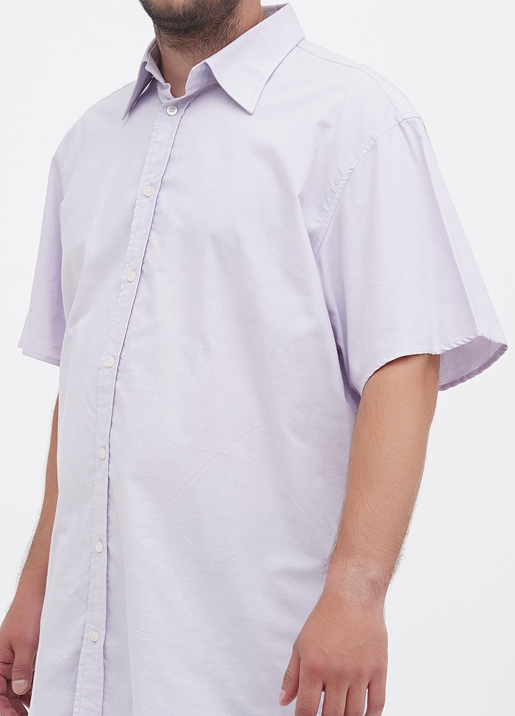 Светло-фиолетовая кэжуал рубашка однотонная Bison