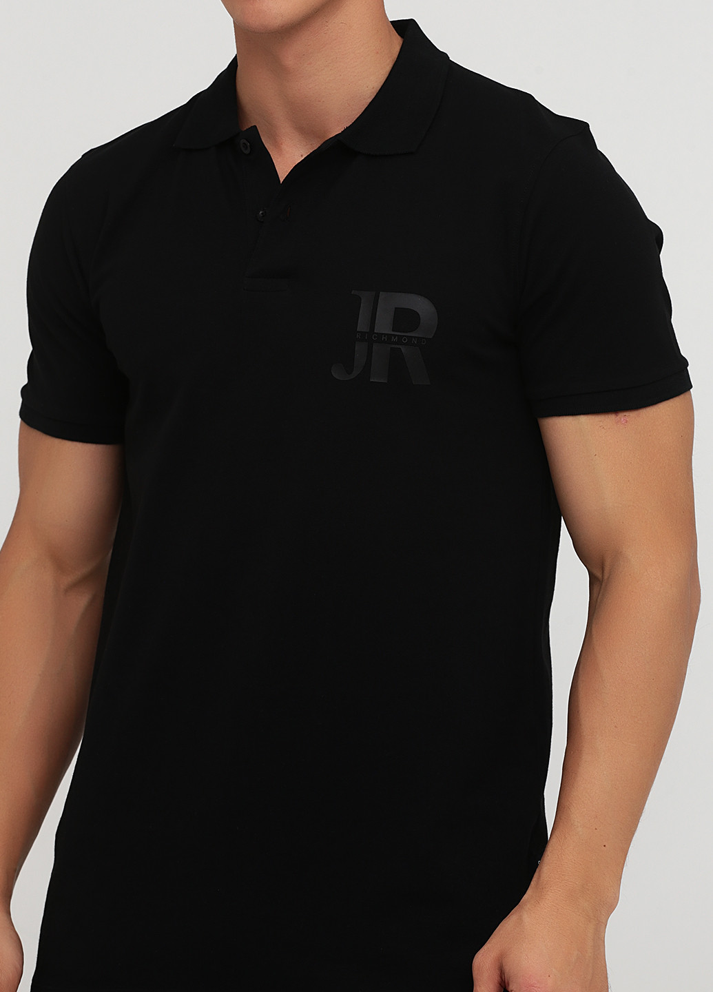 Черная футболка-поло для мужчин John Richmond однотонная