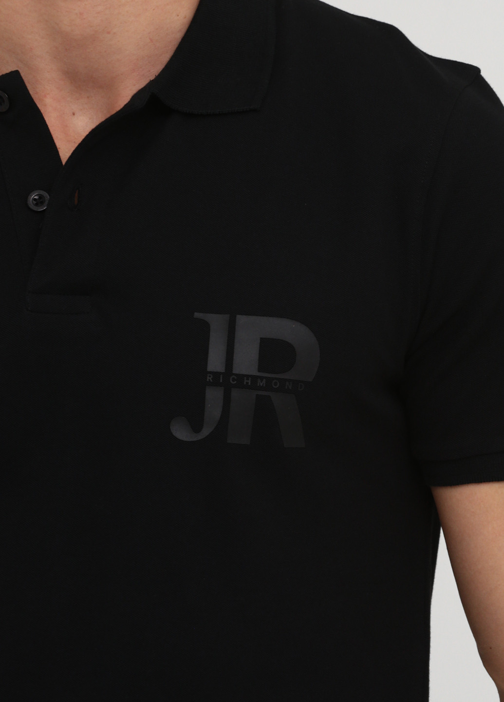 Черная футболка-поло для мужчин John Richmond однотонная