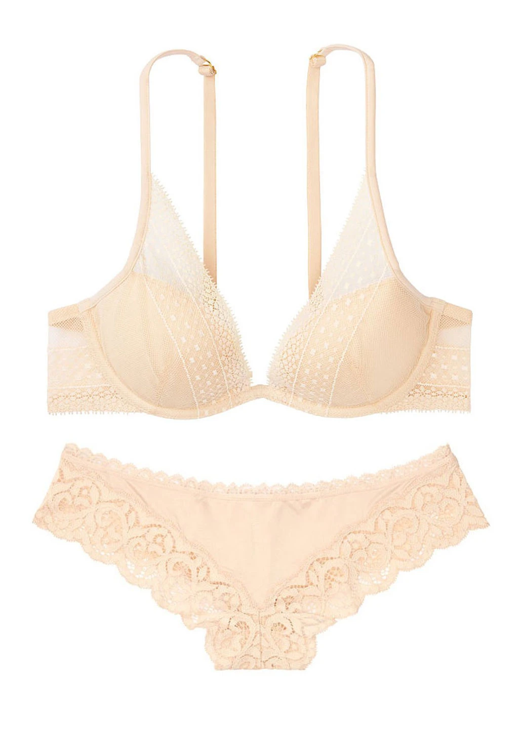 Бежевий демісезонний комплект (бюстгальтер, труси) Victoria's Secret