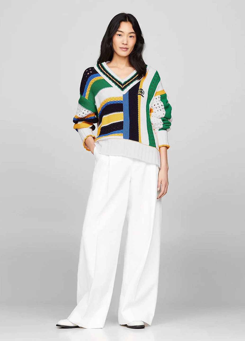 Комбинированный демисезонный пуловер пуловер Tommy Hilfiger