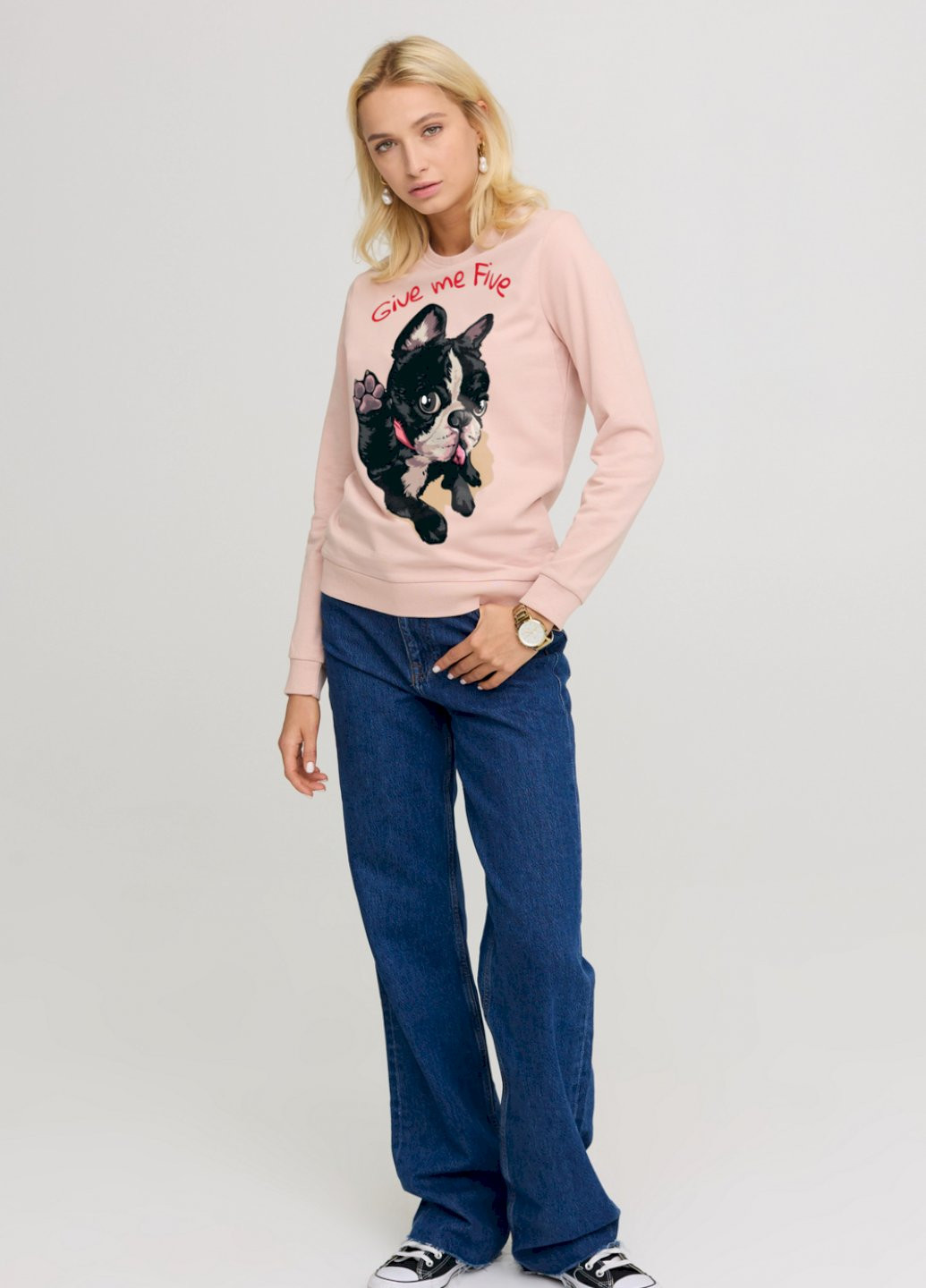 Бежевый свитшот женский basic /no flis/ YAPPI рисунок (252259211)