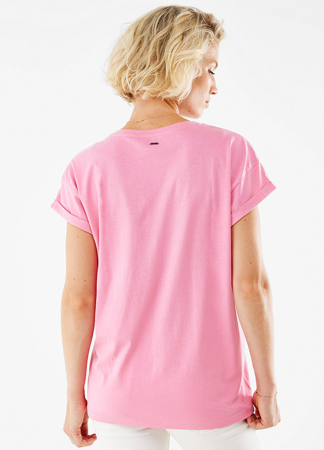 Розовая летняя футболка Mexx