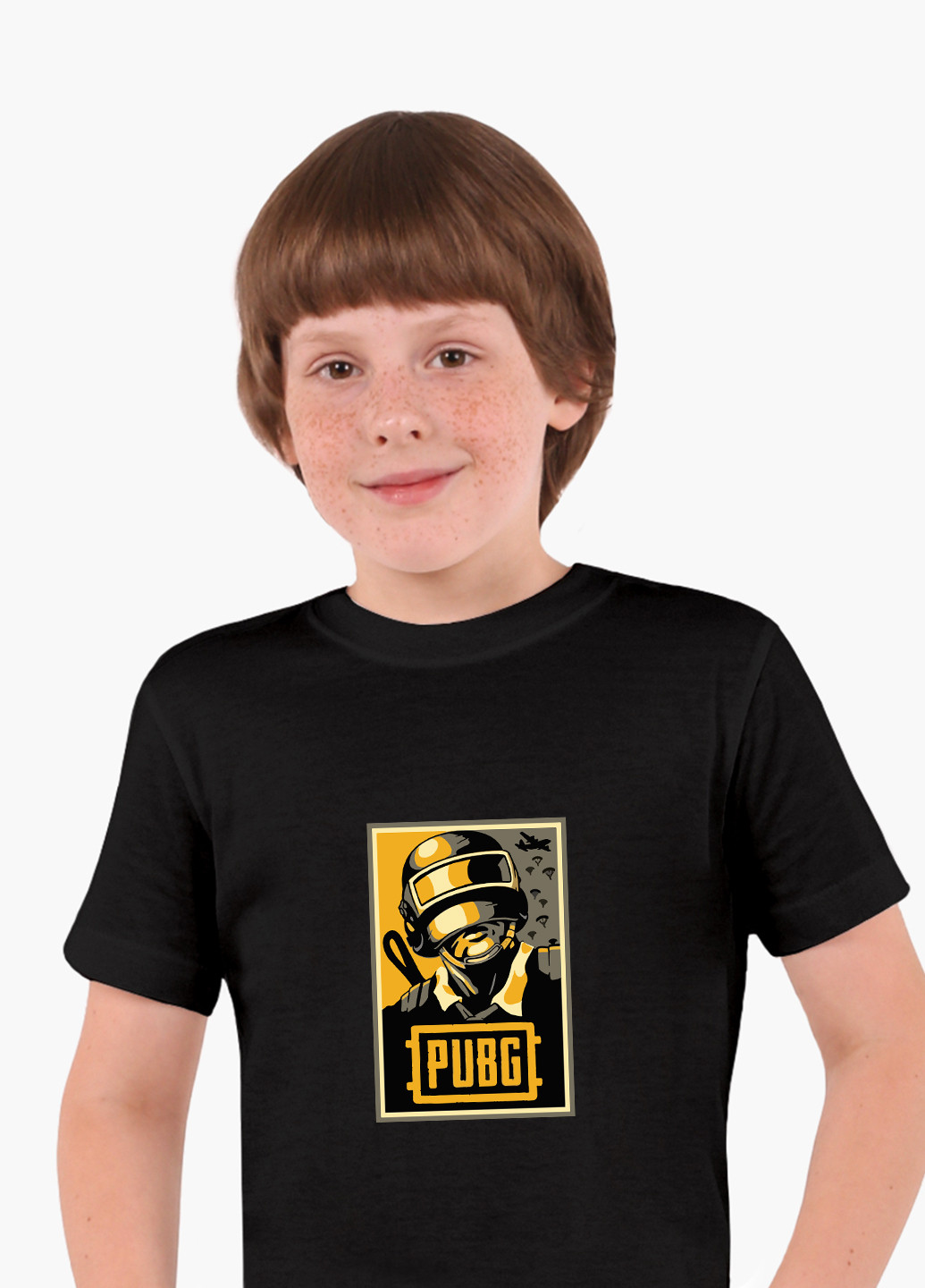 Чорна демісезонна футболка дитяча пубг пабг (pubg) (9224-1179) MobiPrint