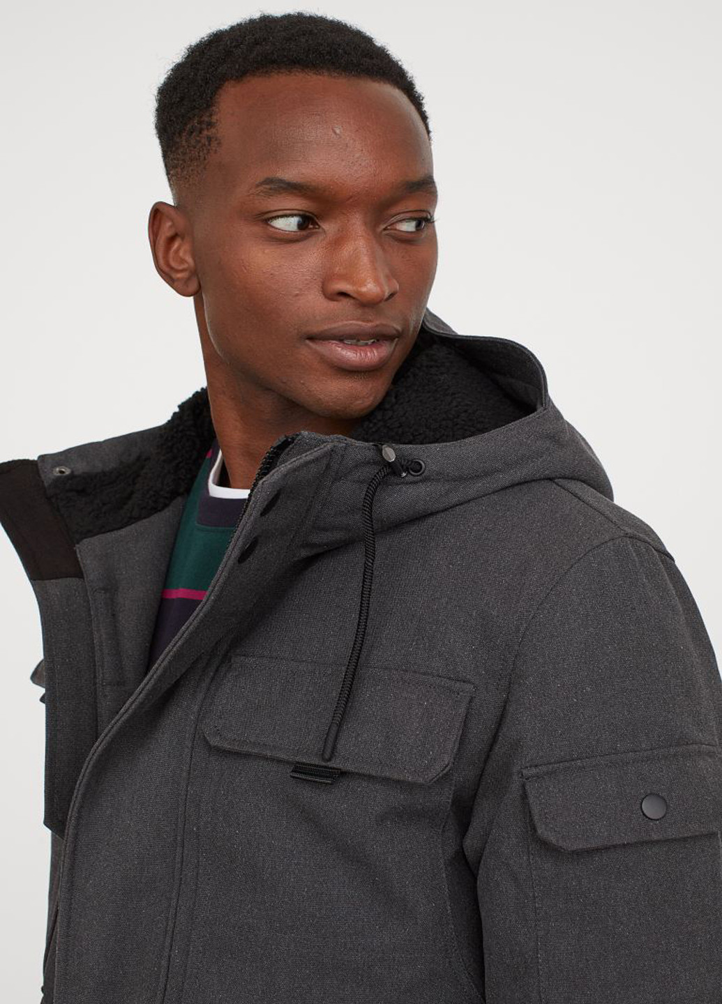 Темно-серая зимняя куртка H&M