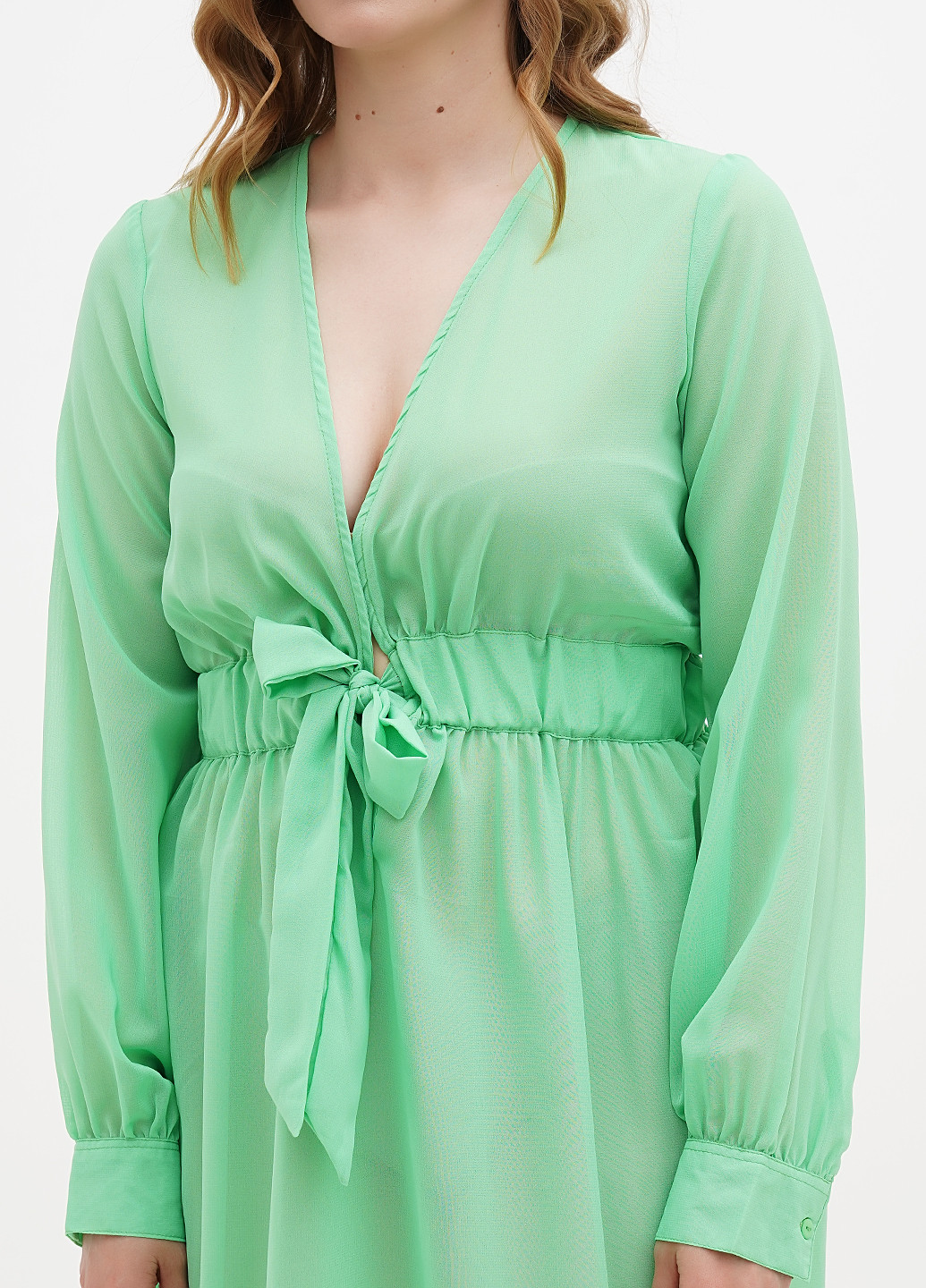 Зеленое кэжуал, пляжное платье Boohoo однотонное