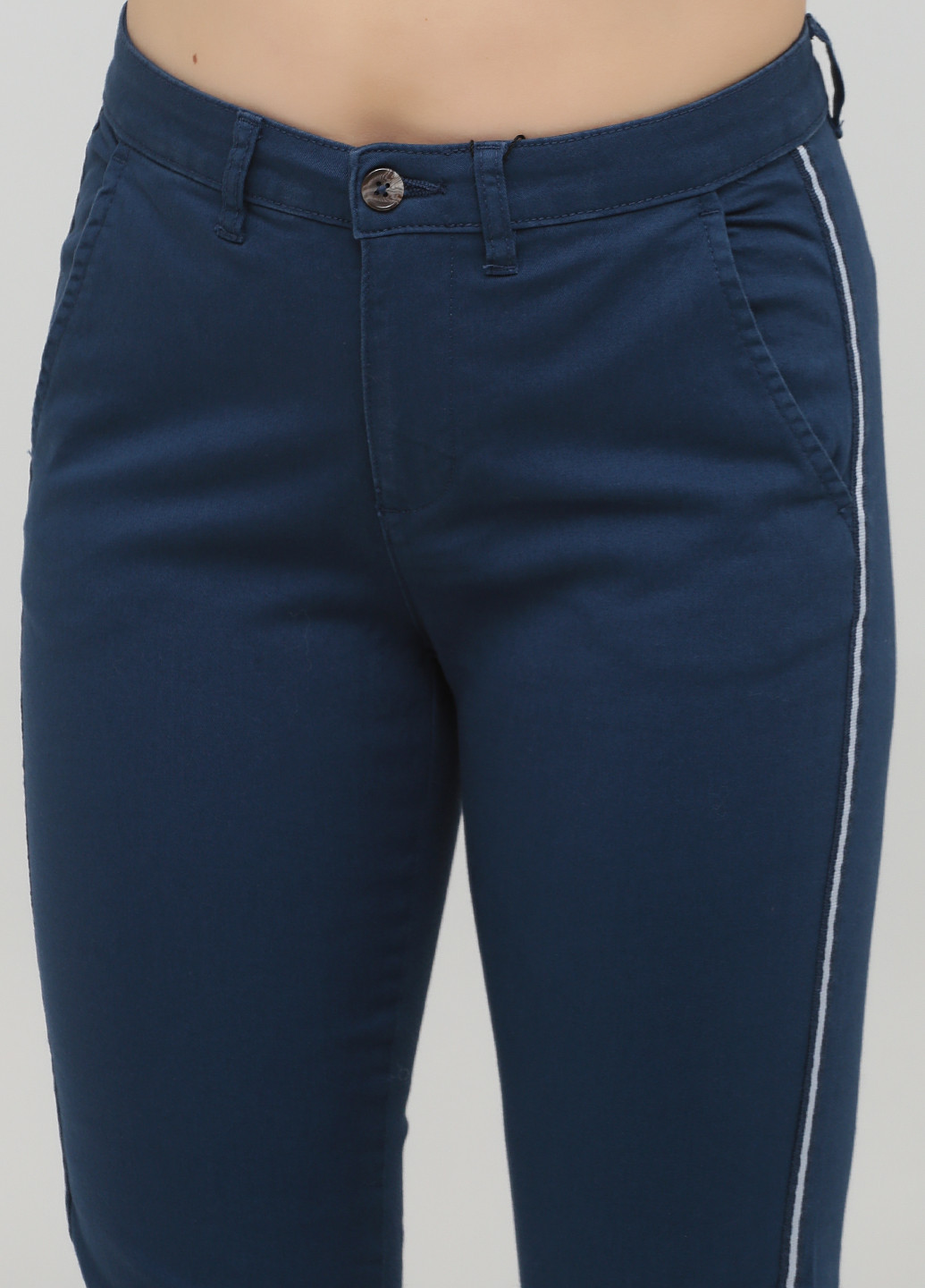 Темно-синие кэжуал демисезонные зауженные брюки Long Island