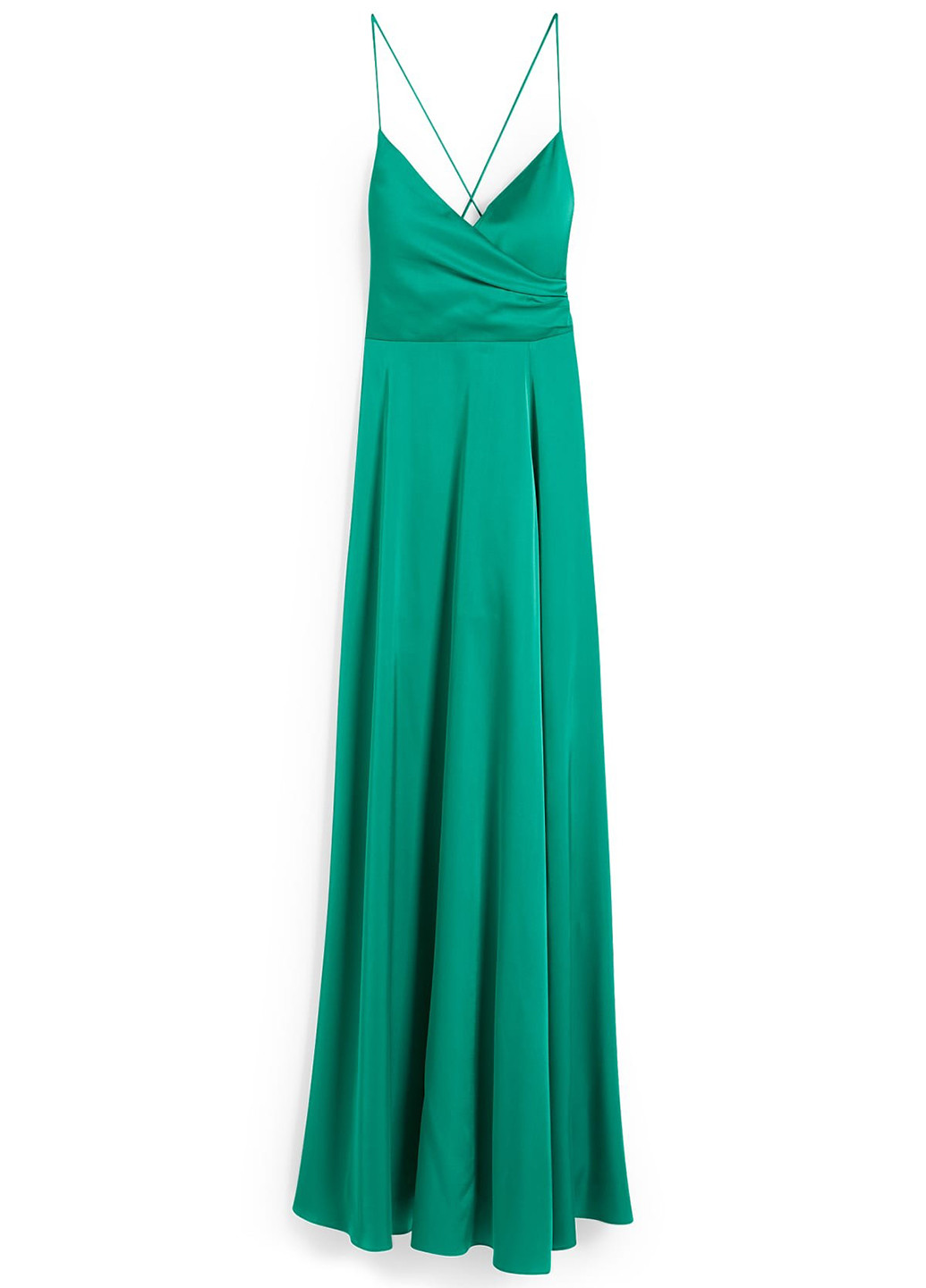 Зеленое вечернее, кэжуал платье с открытой спиной C&A однотонное