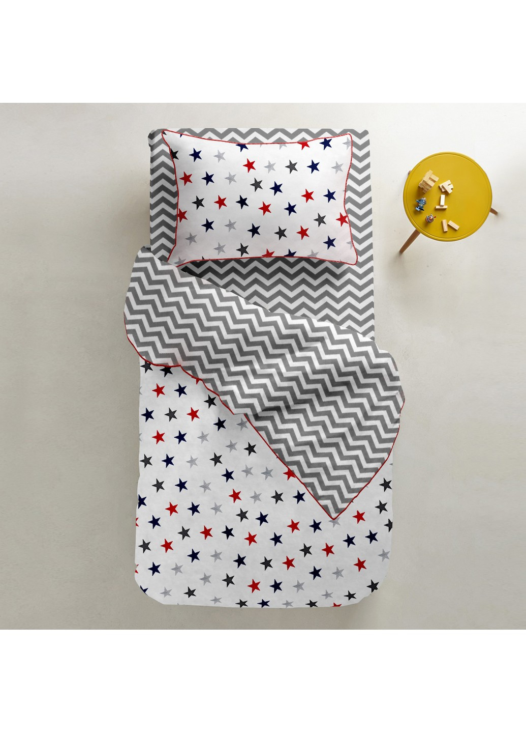 Простирадла полуторні набір WHITE/ZIGZAG GREY 155х240 см (2 шт) Cosas (250459901)