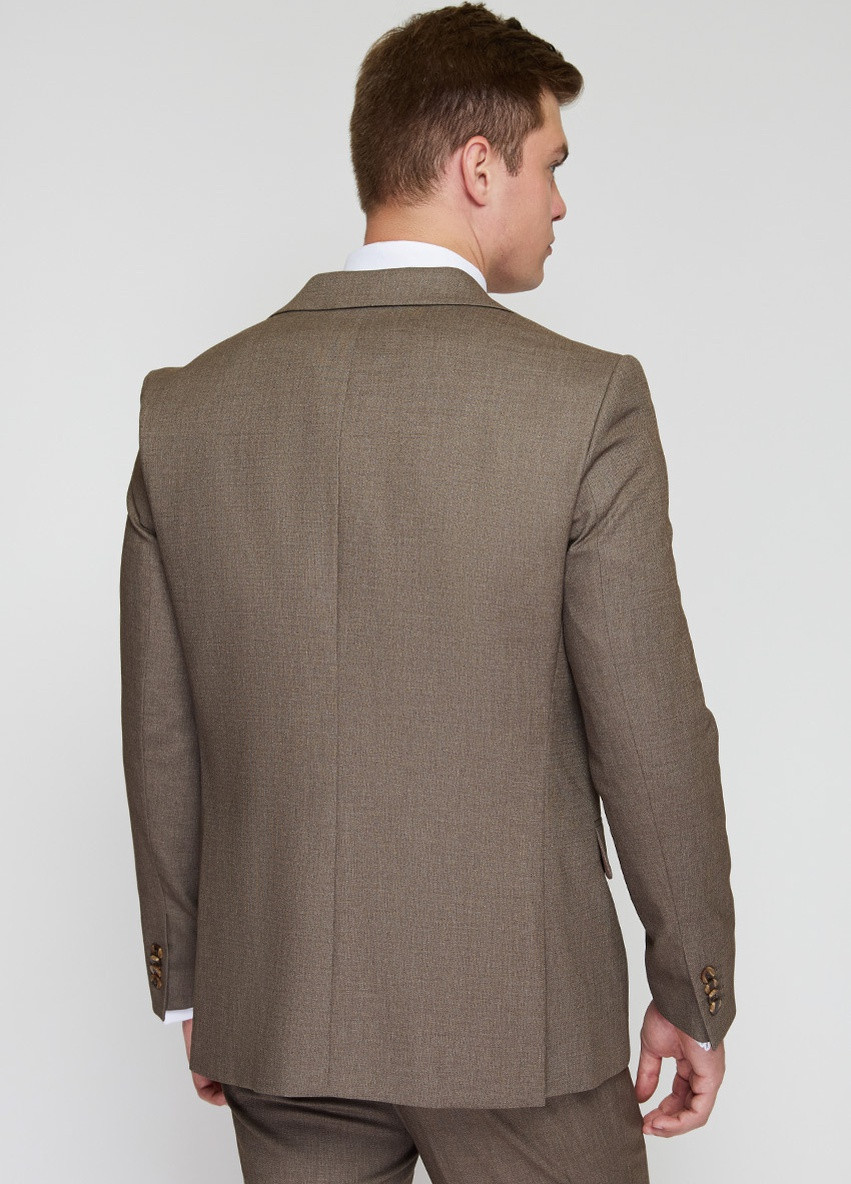 Светло-коричневый демисезонный светло-коричневый фактурный костюм тройка 10427 Yarmich
