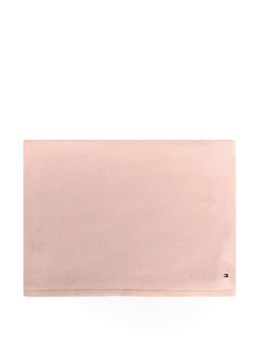 Шарф Tommy Hilfiger однотонный розовый кэжуал хлопок, полиамид, шерсть