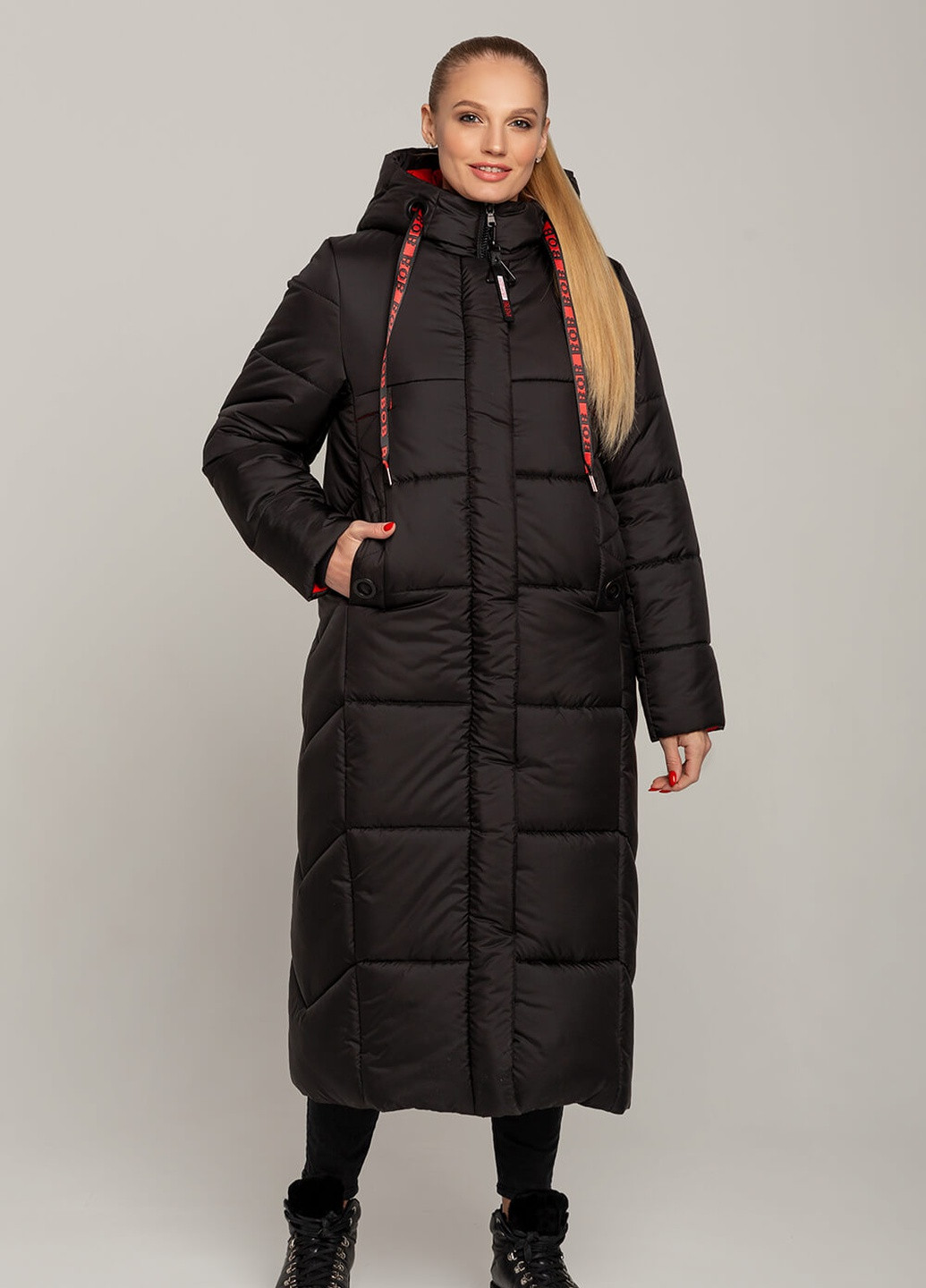 Черная зимняя куртка-пальто сандра MioRichi