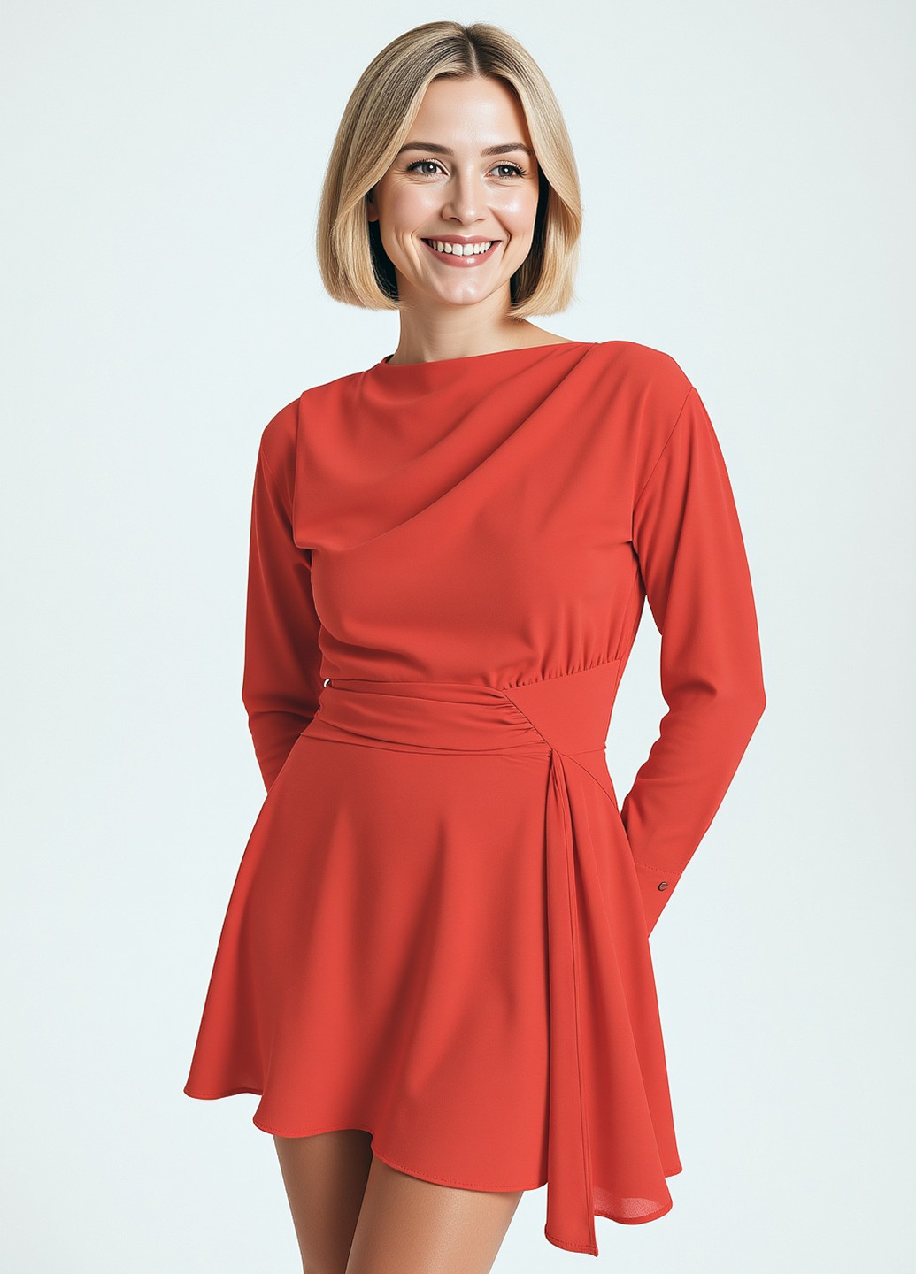 Яскраво-червона коктейльна, кежуал сукня кльош Reserved однотонна