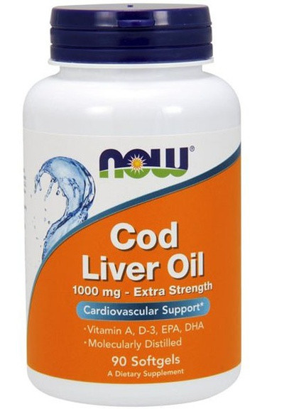 Cod Liver Oil Extra Strength 1000 mg 90 Softgels Now Foods (256380157)