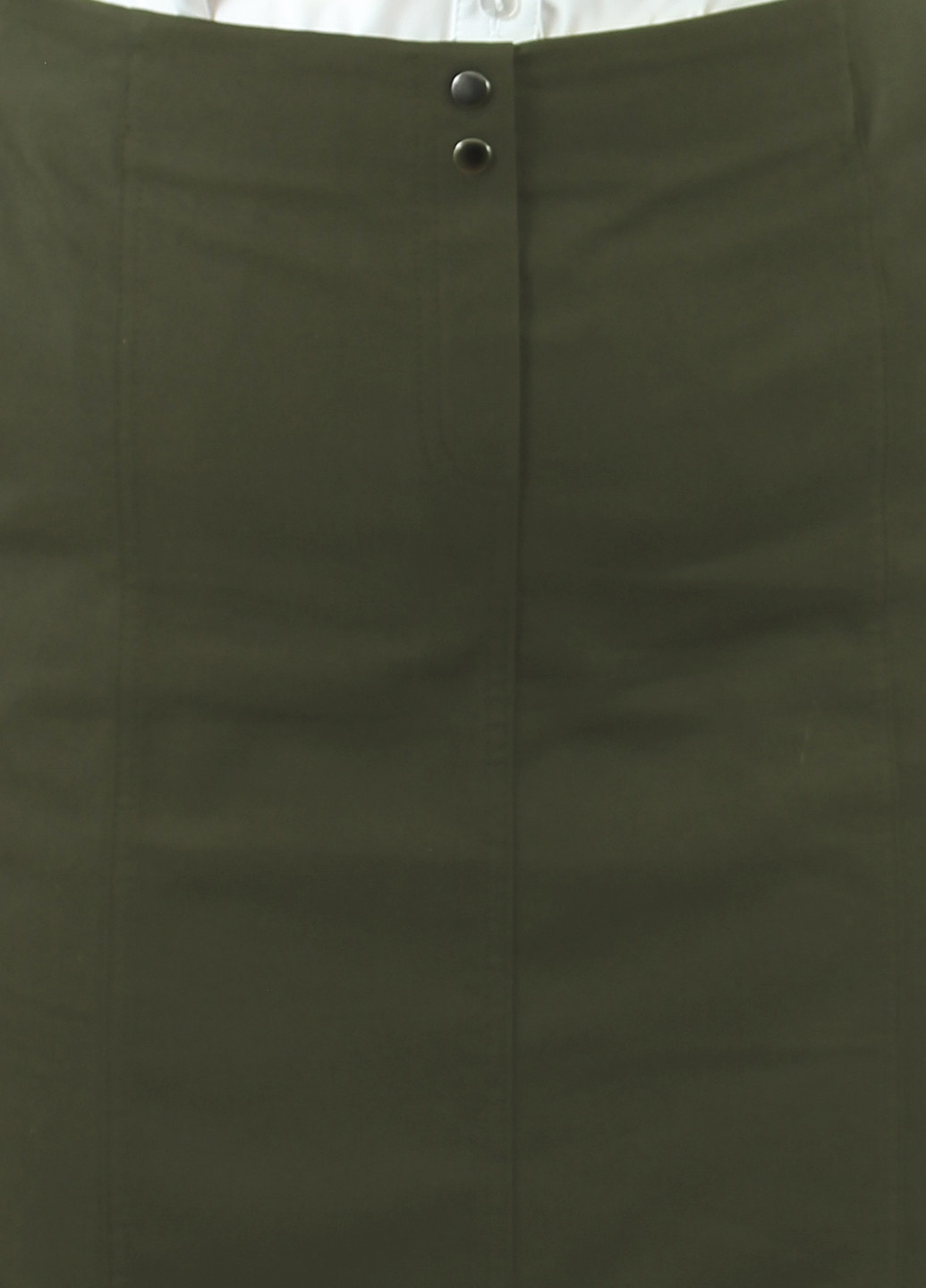 Оливковая (хаки) джинсовая однотонная юбка Nadin карандаш