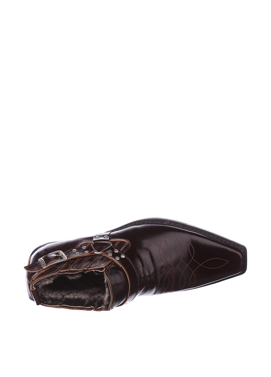 Шоколадные зимние ботинки казаки Broni