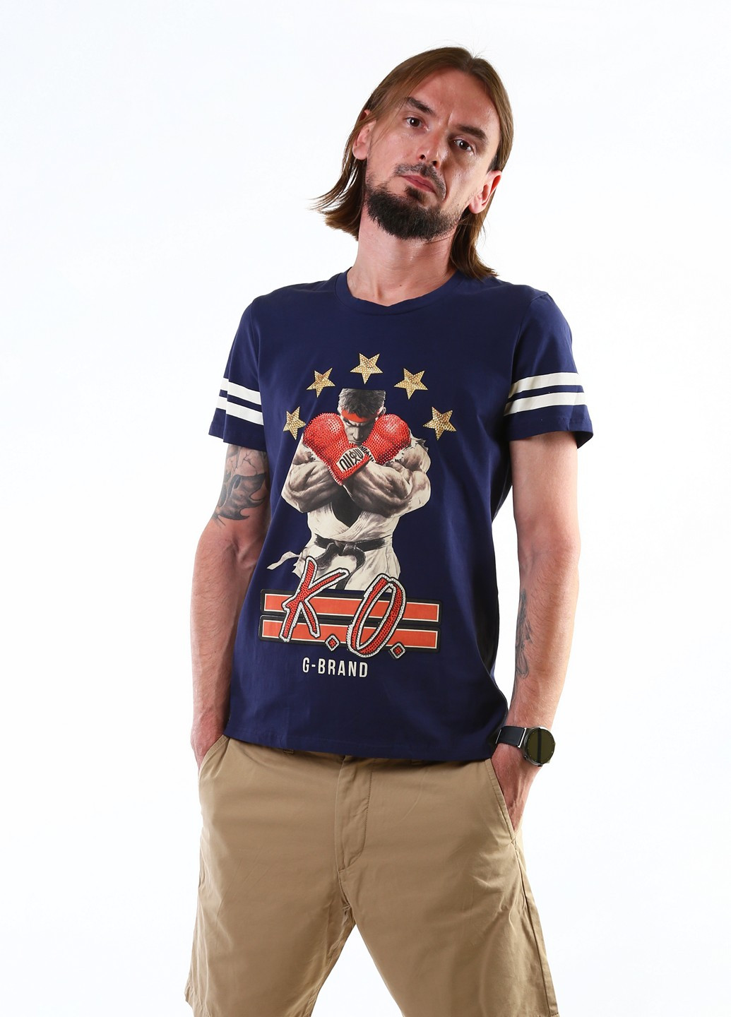 Темно-синя футболка G-brand