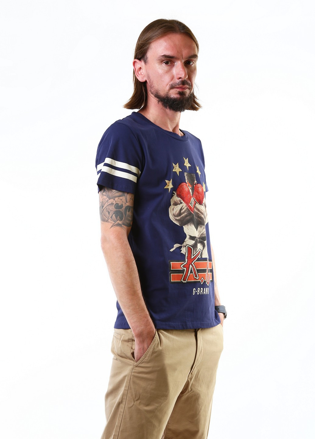 Темно-синя футболка G-brand