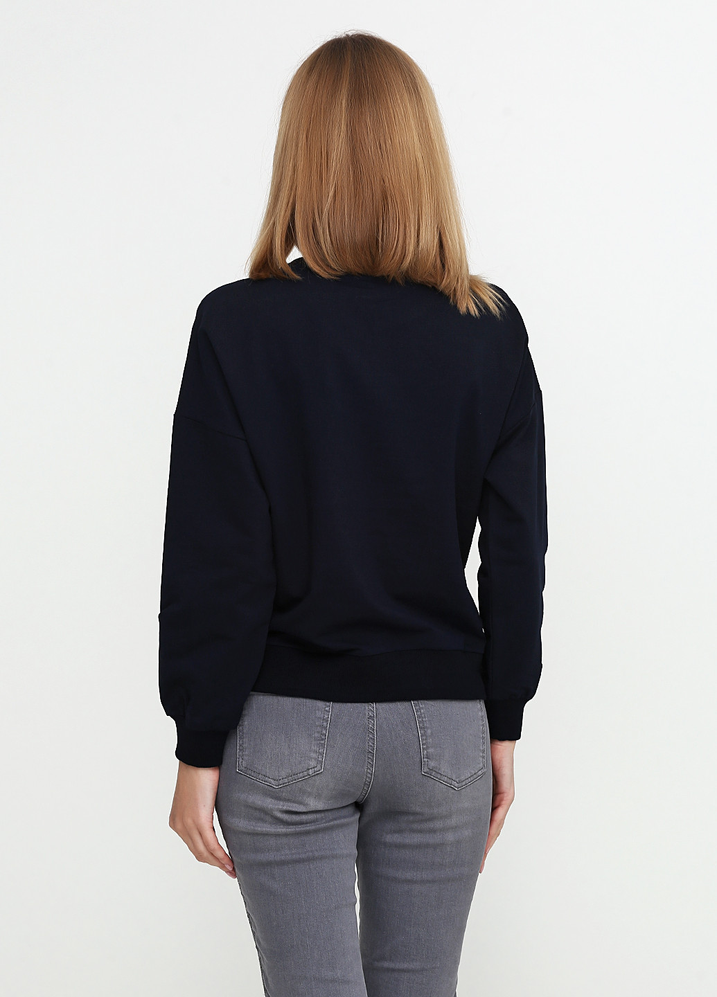 Свитшот Madoc Jeans - крой цветочный темно-синий кэжуал - (91130566)