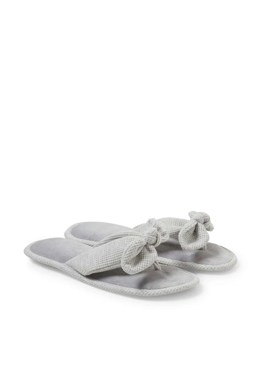 Серые тапочки C&A с бантом