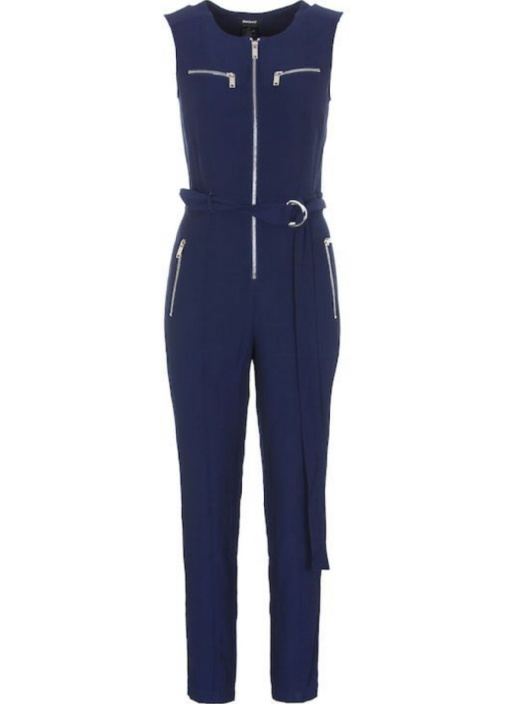 Комбинезон DKNY комбинезон-брюки однотонный синий кэжуал полиэстер
