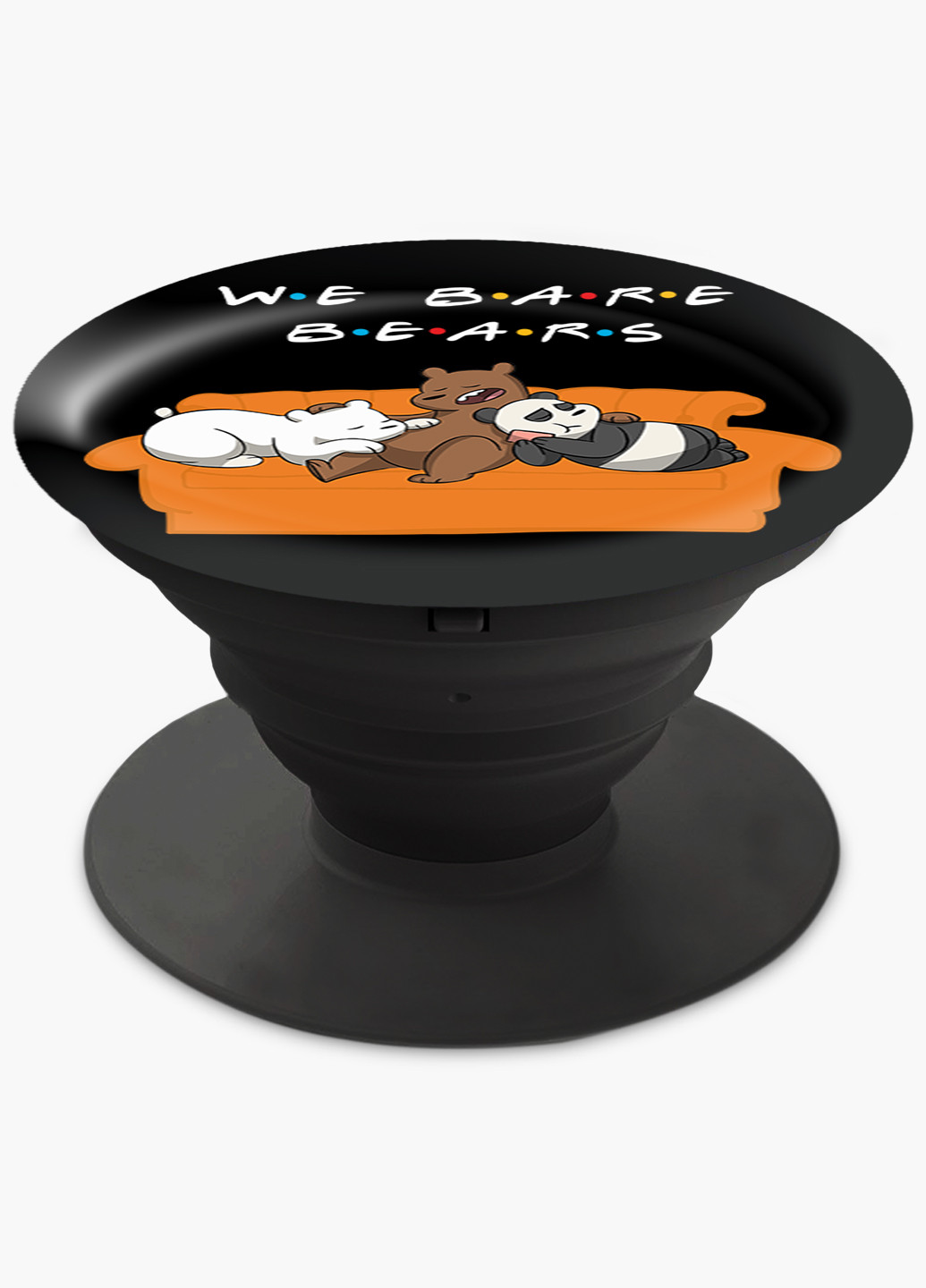 Попсокет (Popsockets) держатель для смартфона Вся правда о медведях (We Bare Bears) (8754-2890) Черный MobiPrint (229014737)