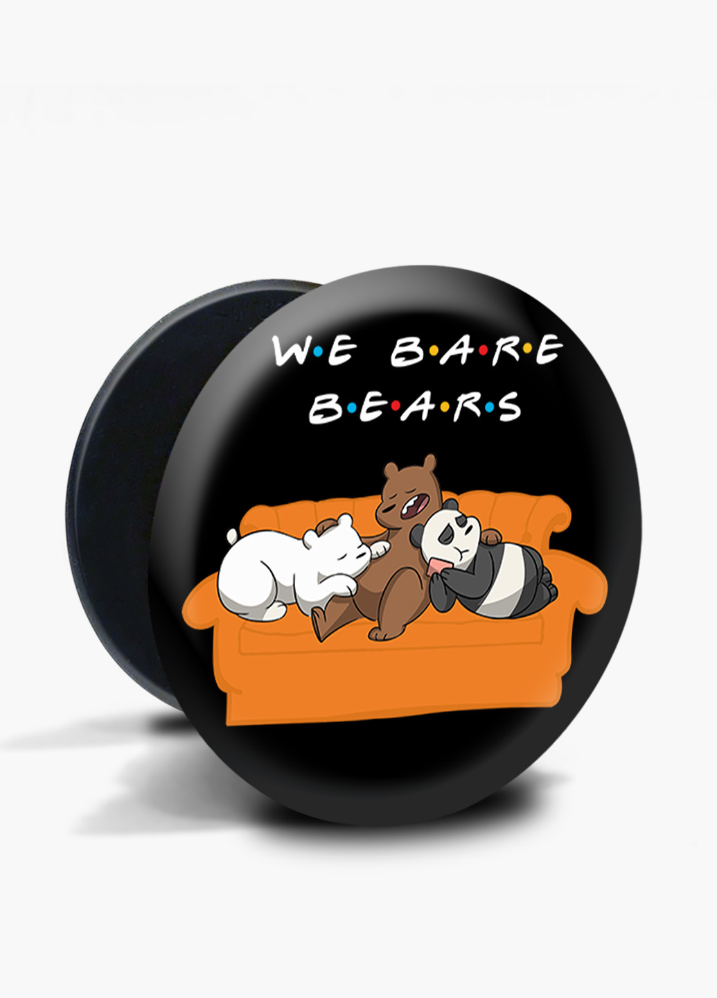 Попсокет (Popsockets) держатель для смартфона Вся правда о медведях (We Bare Bears) (8754-2890) Черный MobiPrint (229014737)