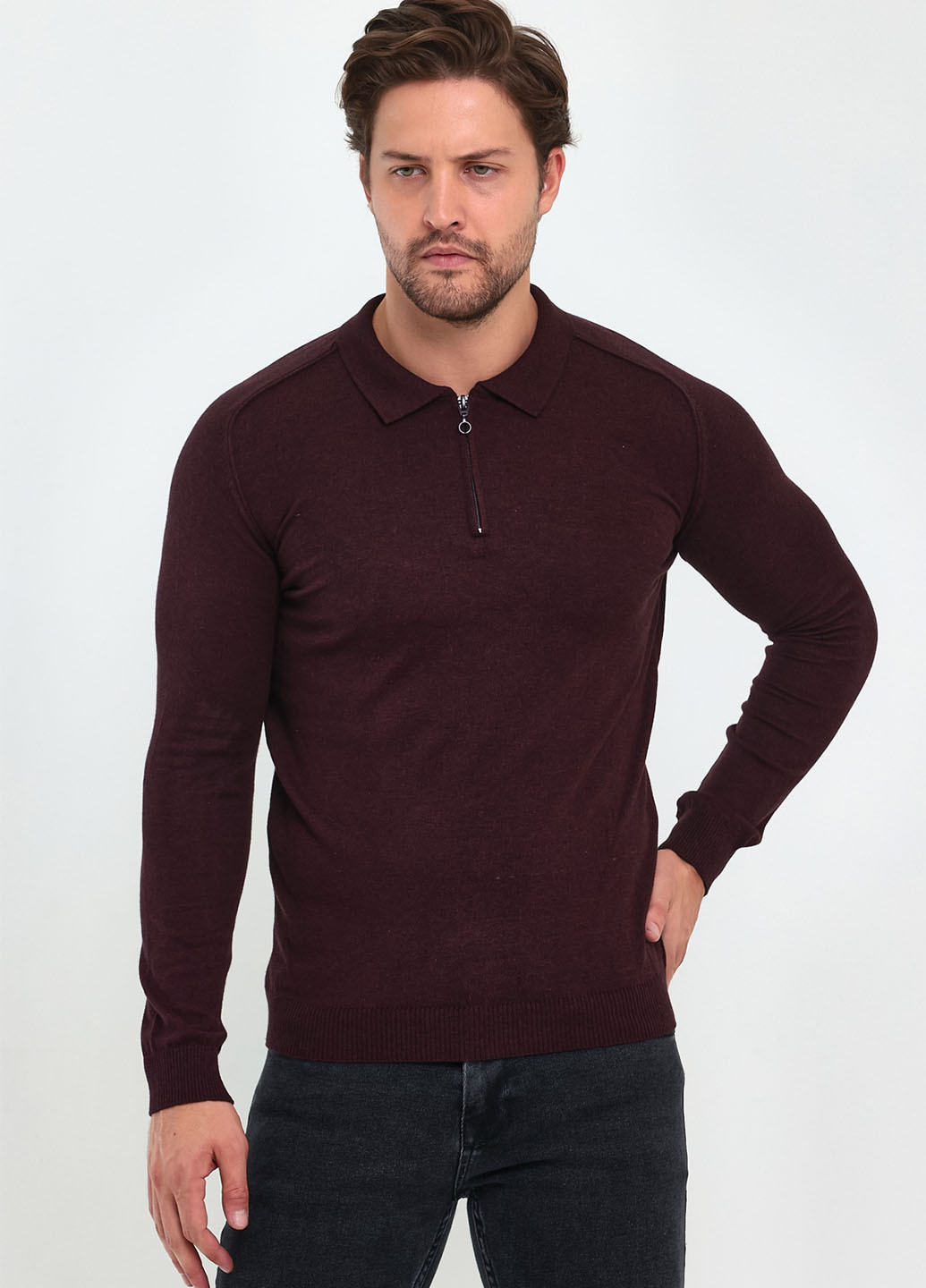 Бордовый демисезонный свитер джемпер Trend Collection