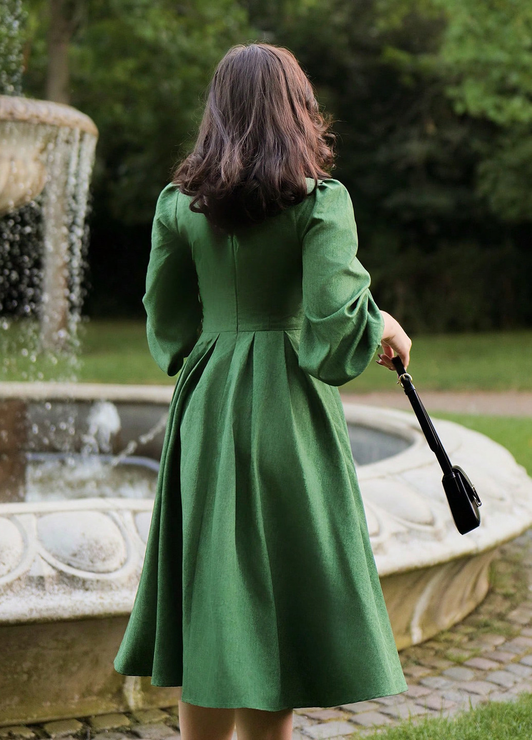 Зелена святковий, кежуал сукня кльош SHEIN однотонна