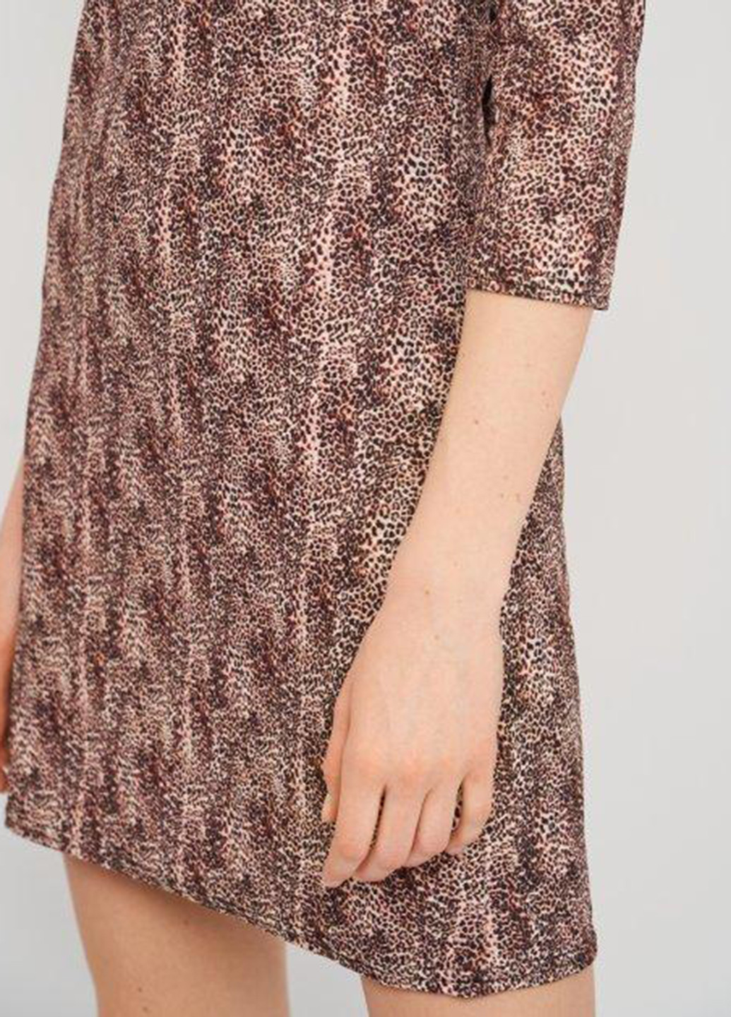 Темно-бежевое кэжуал платье Sisters Point леопардовый