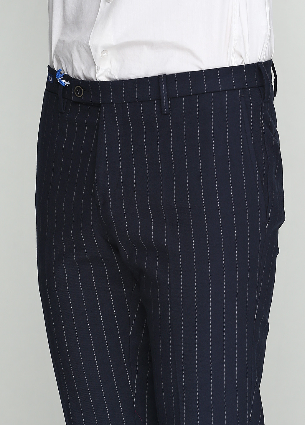 Темно-синие классические демисезонные прямые брюки NAVI