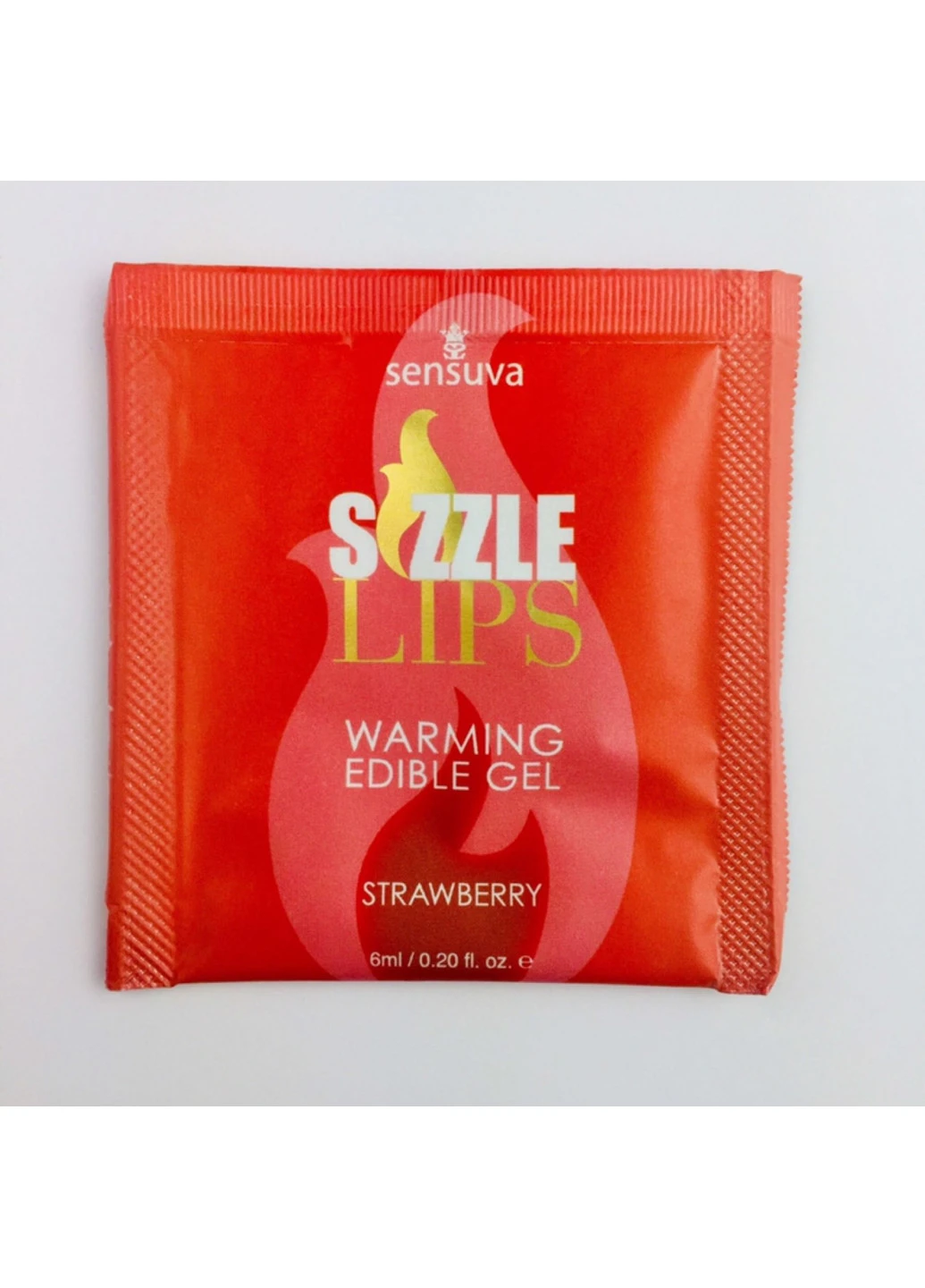 Пробник масажного гелю - Sizzle Lips Strawberry (6 мл) Sensuva (251876896)