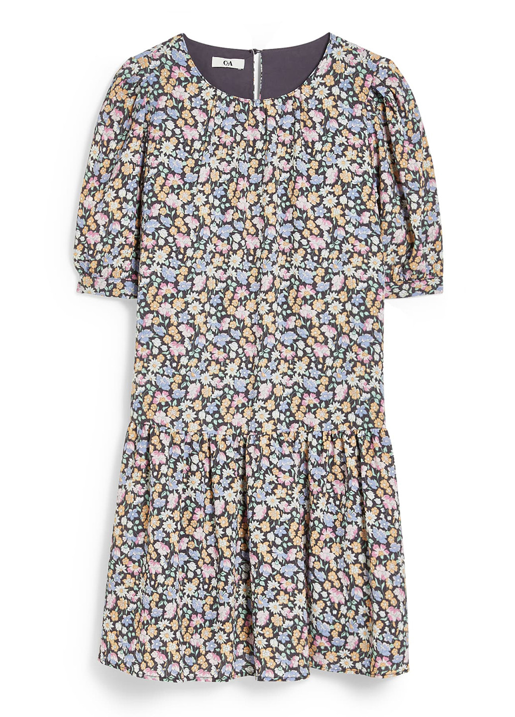Голубое кэжуал платье C&A с цветочным принтом