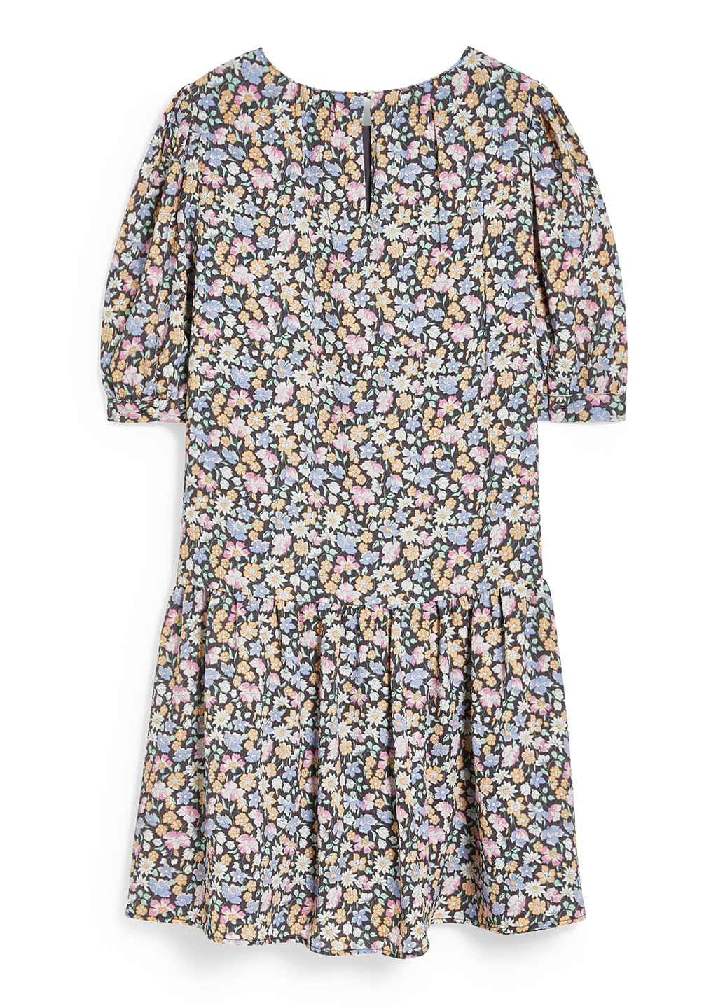 Голубое кэжуал платье C&A с цветочным принтом