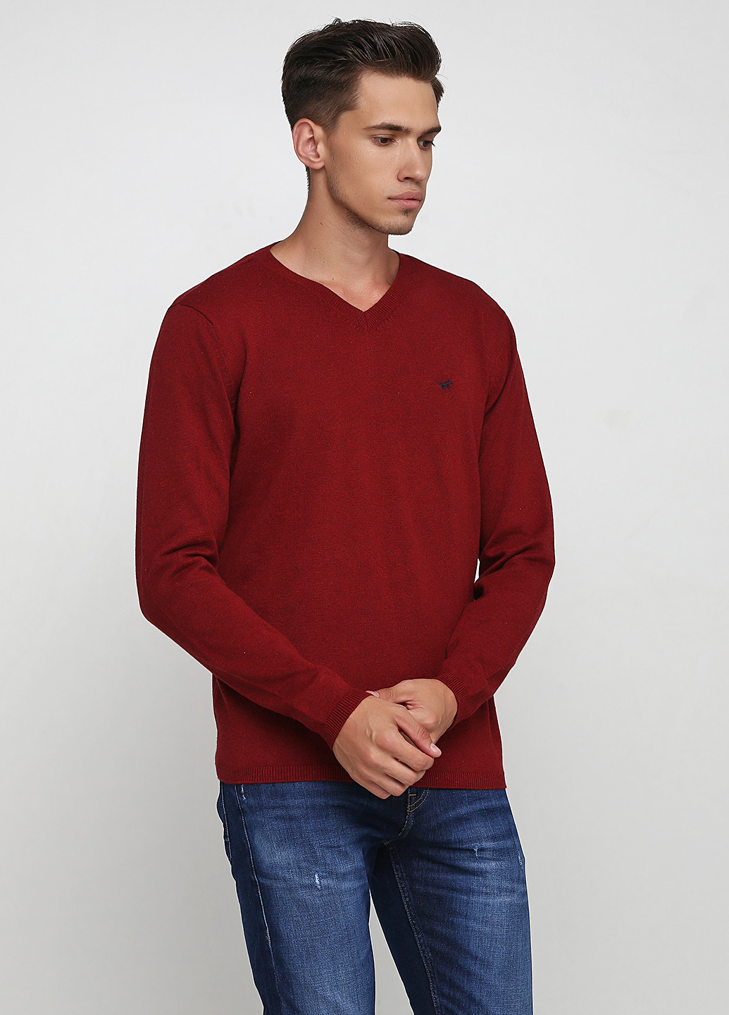 Темно-красный демисезонный пуловер пуловер Mustang