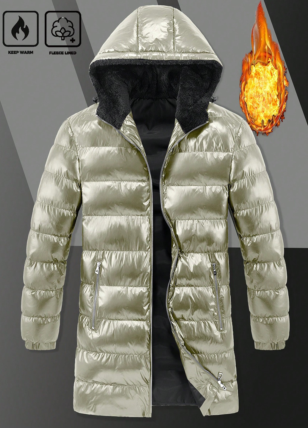 Серебристая демисезонная куртка SHEIN