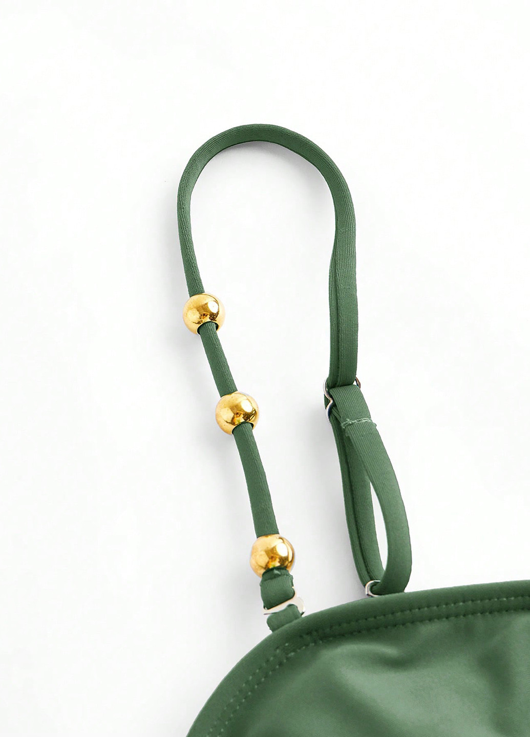 Зеленый летний комплект (лиф, трусики, юбка) раздельный, бандо SHEIN