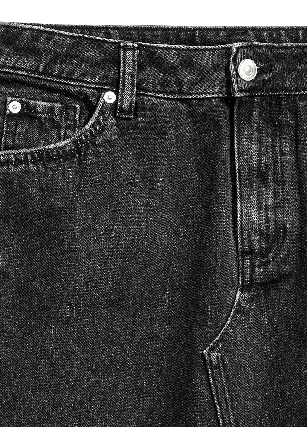 Черная джинсовая юбка H&M мини